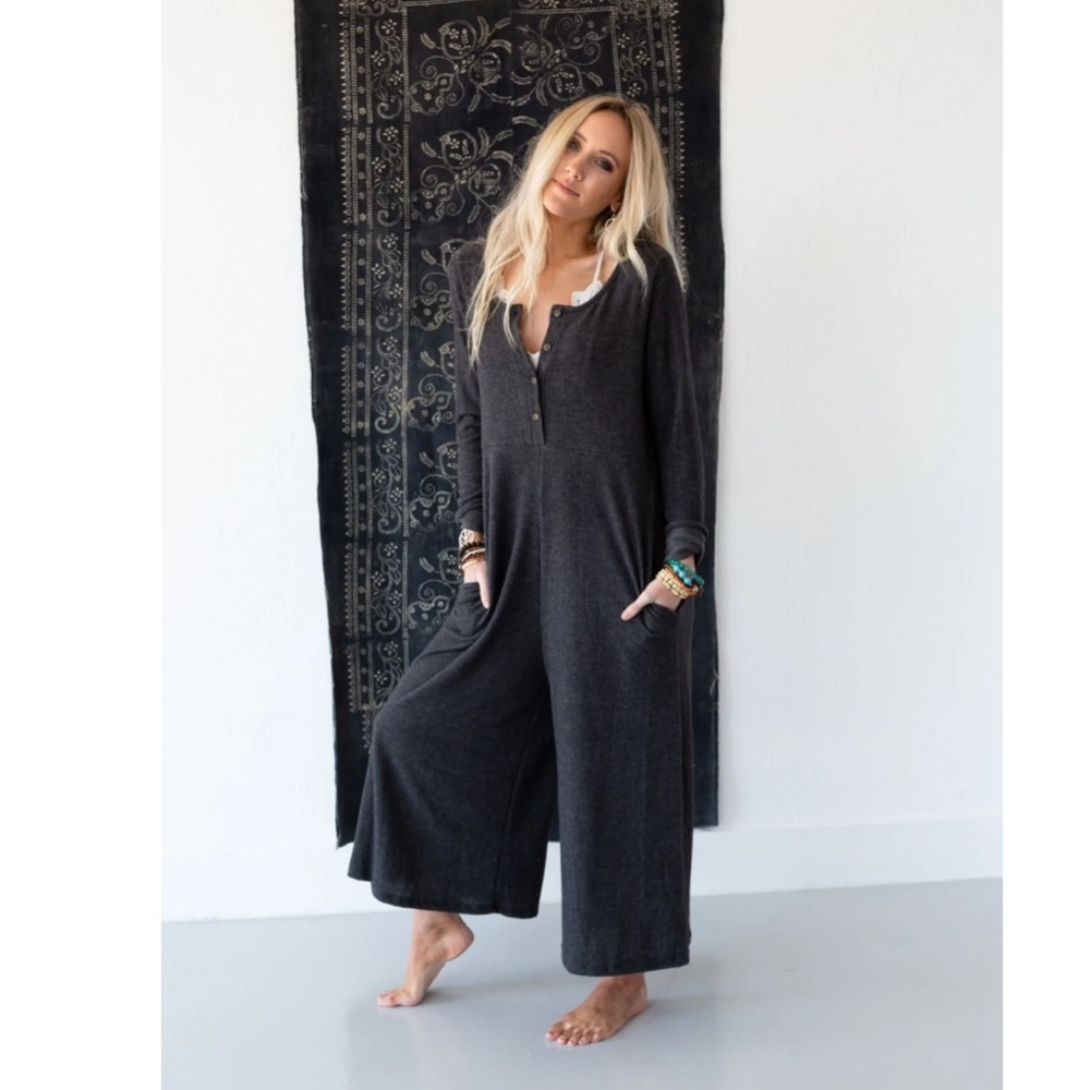 Three bird gray romper/ jumpsuit